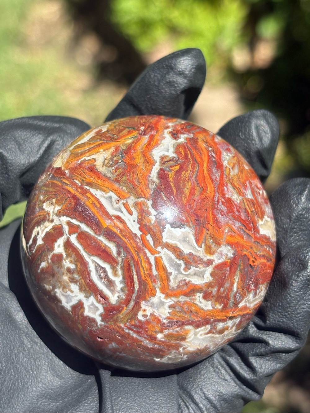 Warring State Agate Crystal Sphere with Natural Imperfections